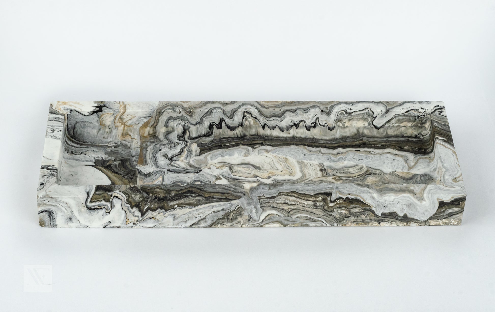 Thea Grey Marbled Decorative Tray - New Elegance