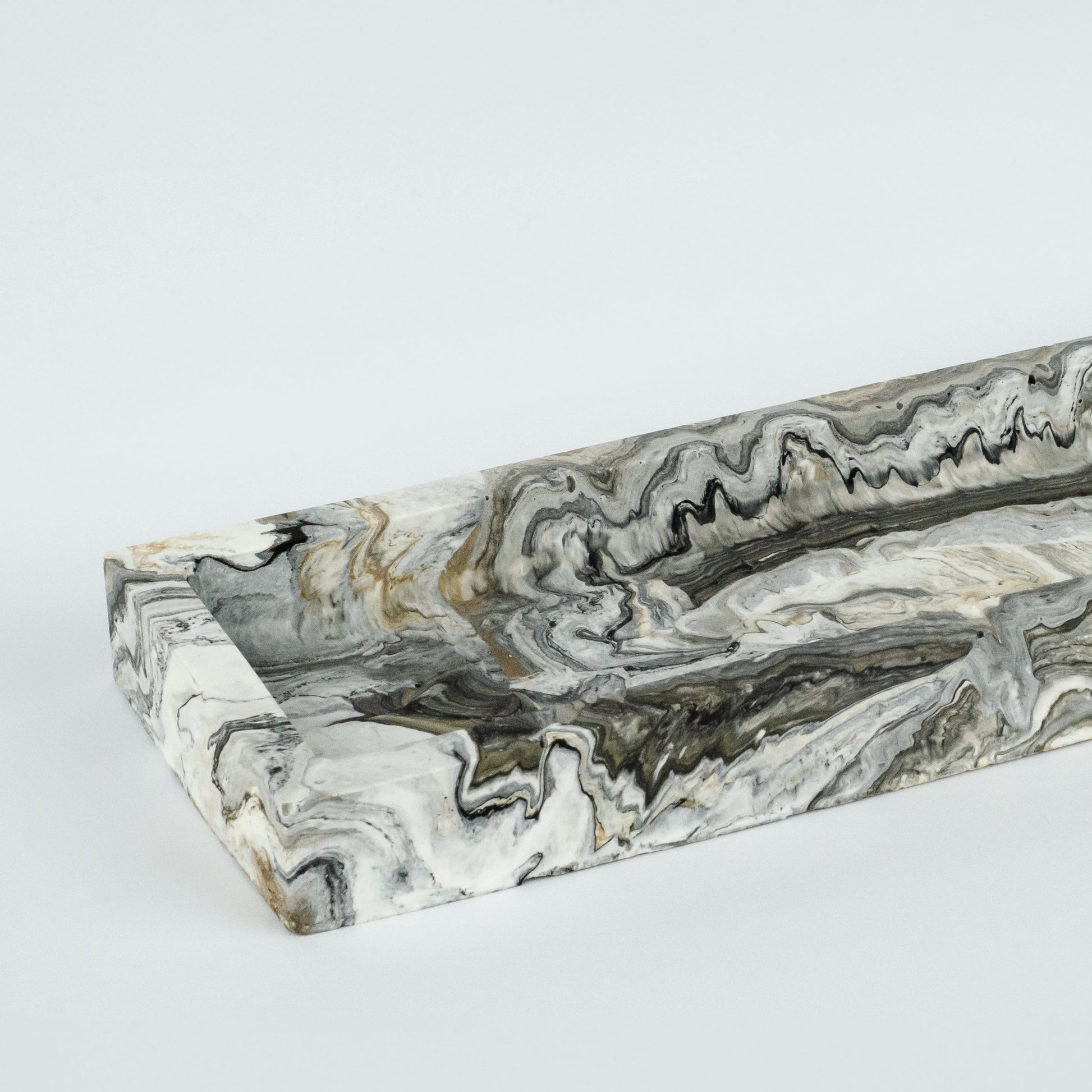 Thea Grey Marbled Decorative Tray - New Elegance