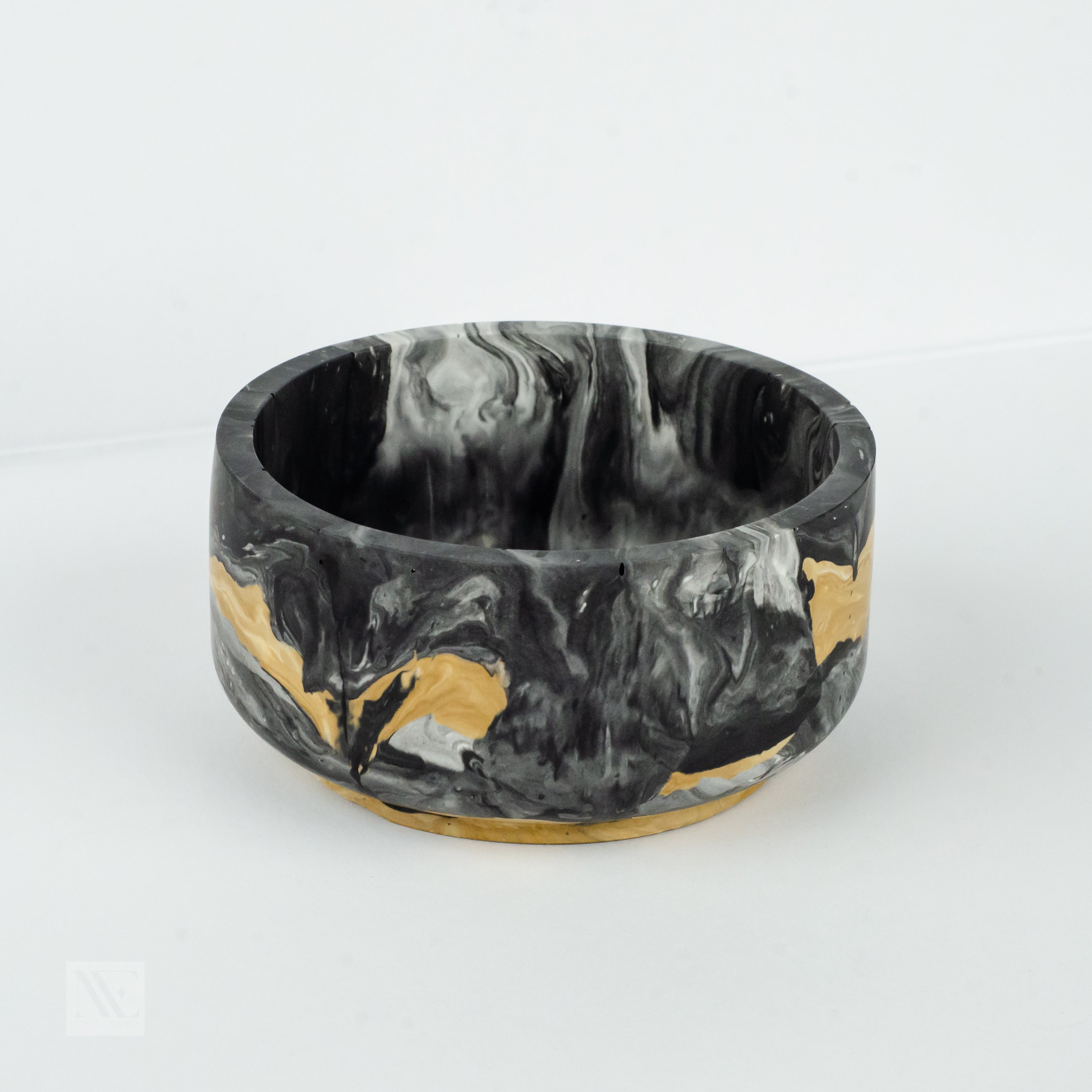 Small Black Marbled Trinket Bowl - New Elegance