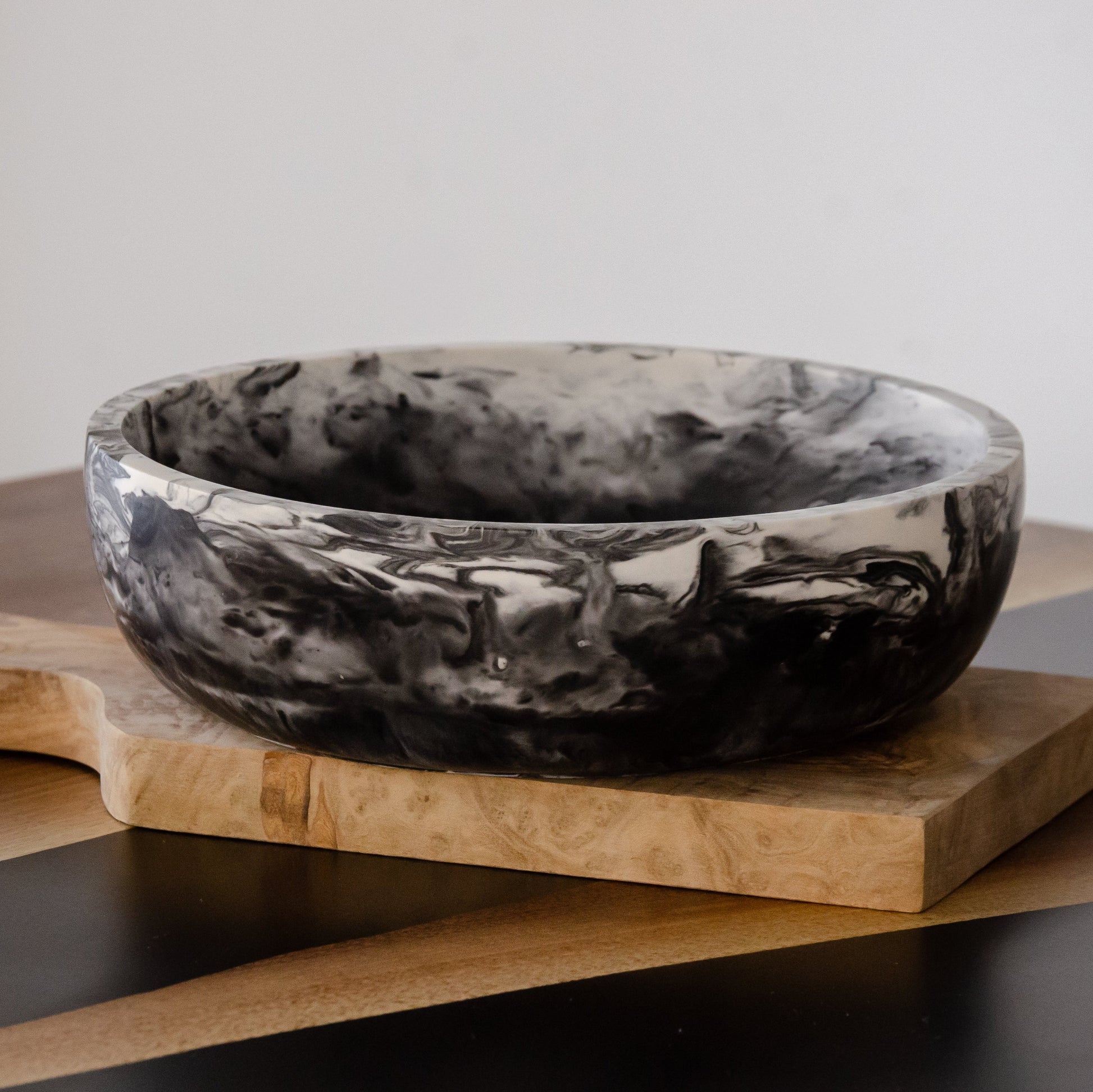 Mara Black Marbled Decorative Bowl - New Elegance