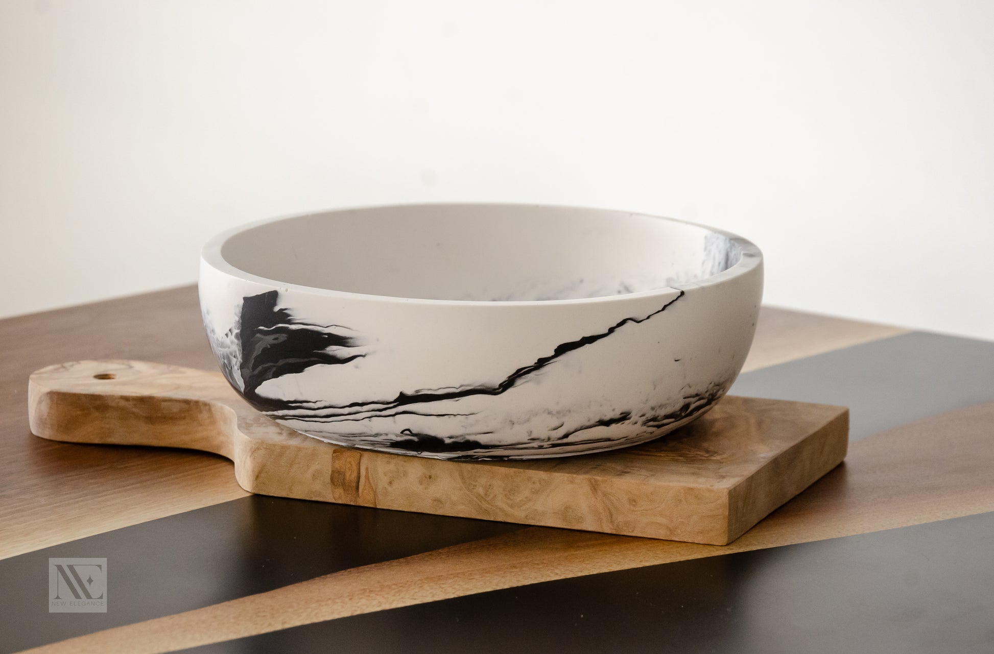 Evie White Marbled Decorative Bowl - New Elegance