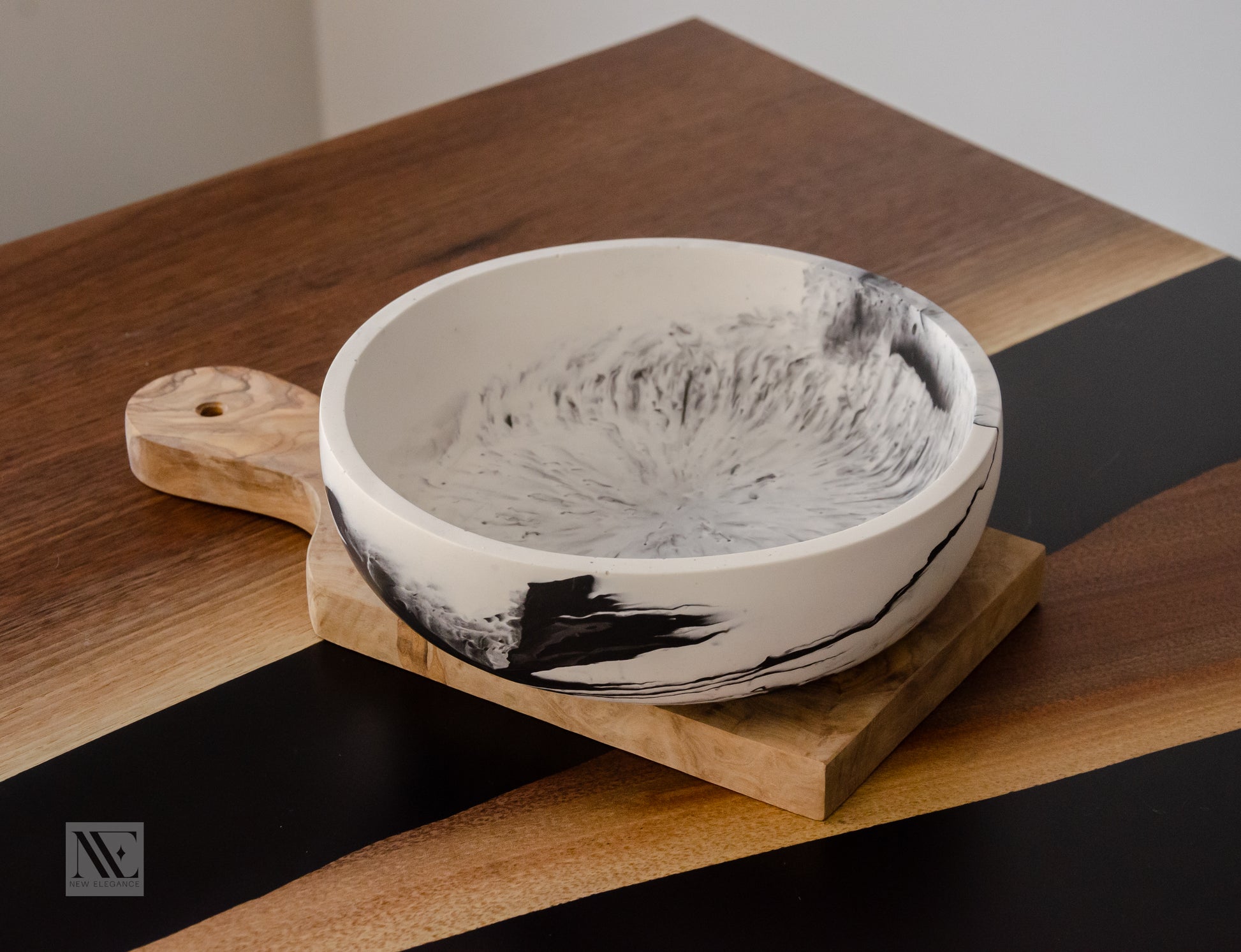 Evie White Marbled Decorative Bowl - New Elegance